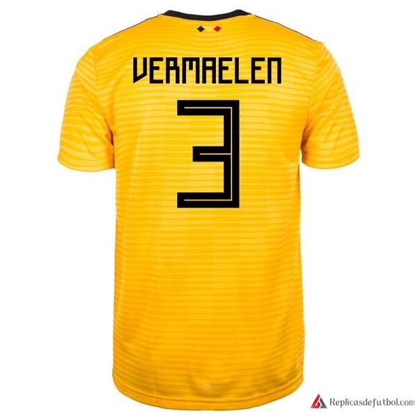 Camiseta Seleccion Belgica Segunda equipación Vermaelen 2018 Amarillo